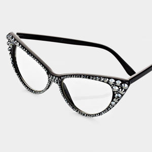 Rhinestone Cat shaped glasses