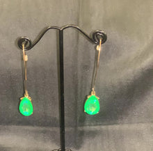 Load and play video in Gallery viewer, Gold &amp; Green Gem Drop Earrings
