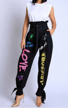 Load image into Gallery viewer, Grafitti Tie Bottom Pants
