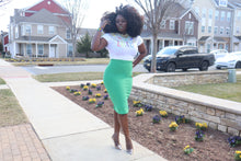 Load image into Gallery viewer, Green With Envy Bandage Midi Skirt
