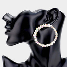 Load image into Gallery viewer, Circa Crystal Accent Rhinestone Circle Evening Earrings
