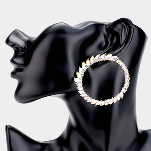Circa Crystal Accent Rhinestone Circle Evening Earrings