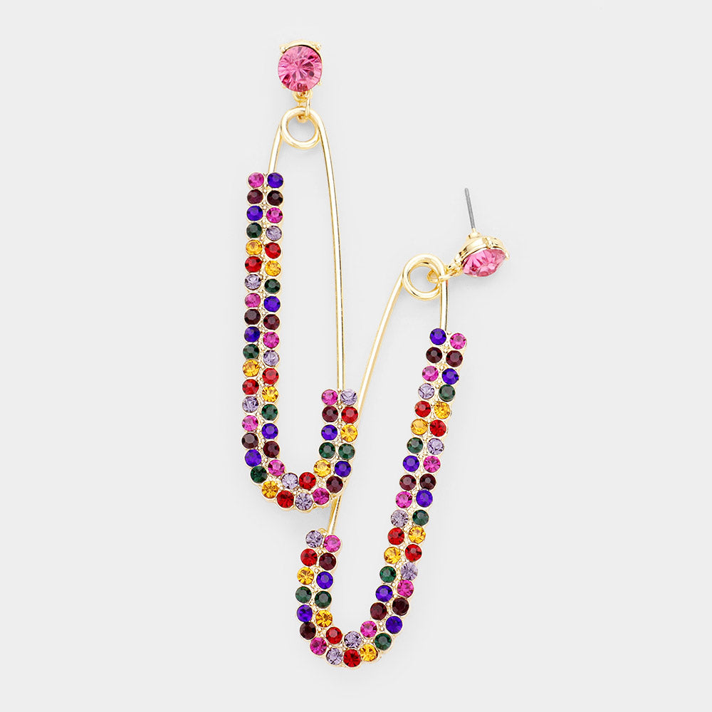 Multi Colored Safety pin Ear Candy