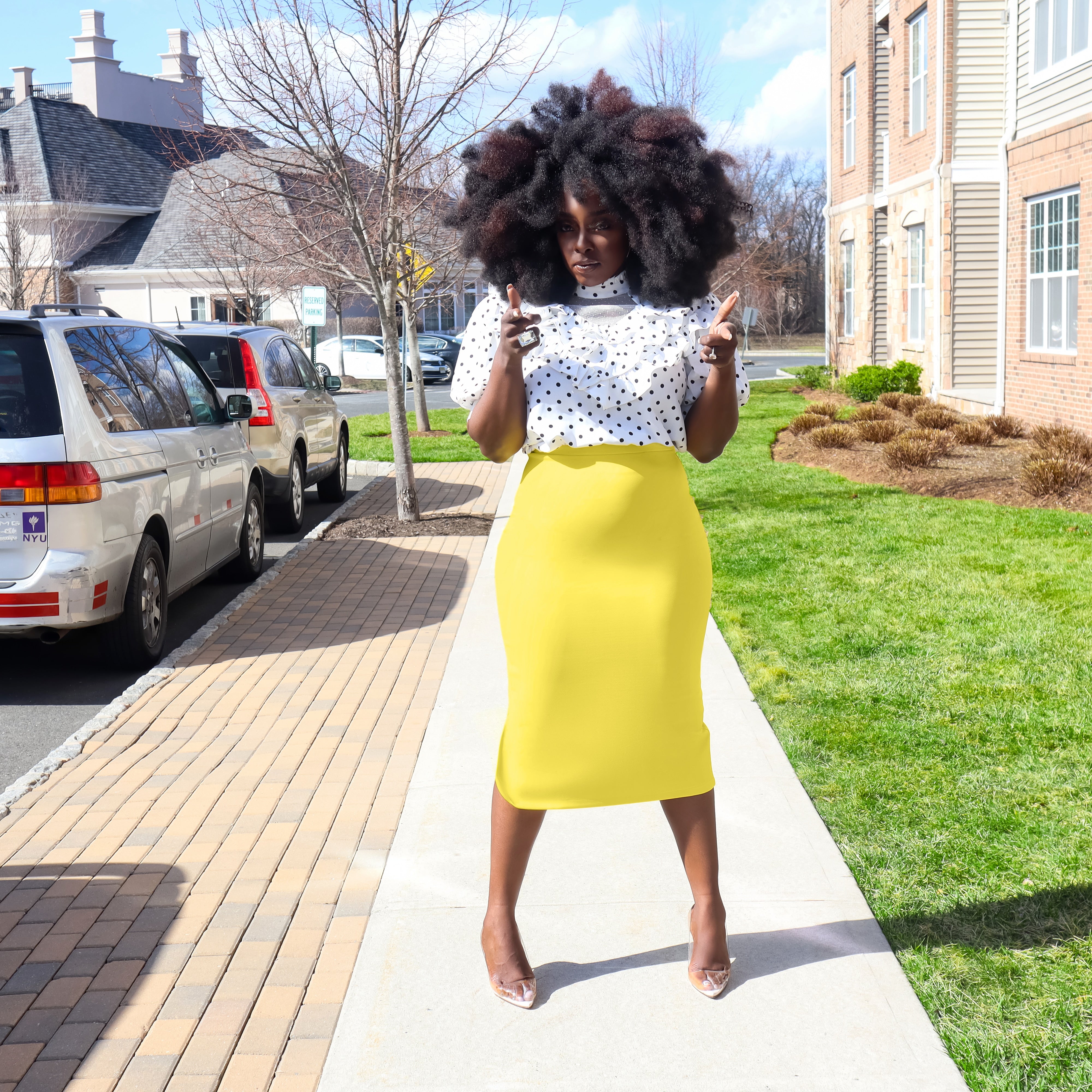 Pencil skirt outlet yellow