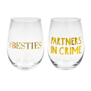 Besties Wine Glass Set