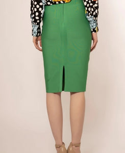 Green With Envy Bandage Midi Skirt