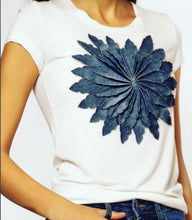 Load image into Gallery viewer, Denise Denim Flower Top
