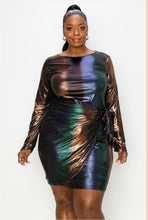 Load image into Gallery viewer, Nicole Multi Tone 1/2 wrapped dress
