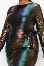 Load image into Gallery viewer, Nicole Multi Tone 1/2 wrapped dress
